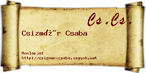 Csizmár Csaba névjegykártya